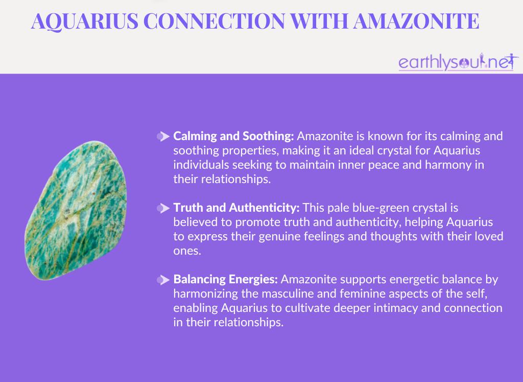 Amazonite for aquarius: calming and soothing, truth and authenticity, and balancing energies