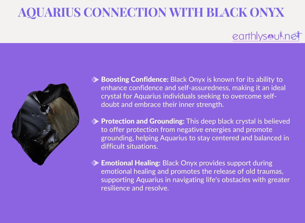 Black onyx for aquarius: boosting confidence, protection and grounding, and emotional healing