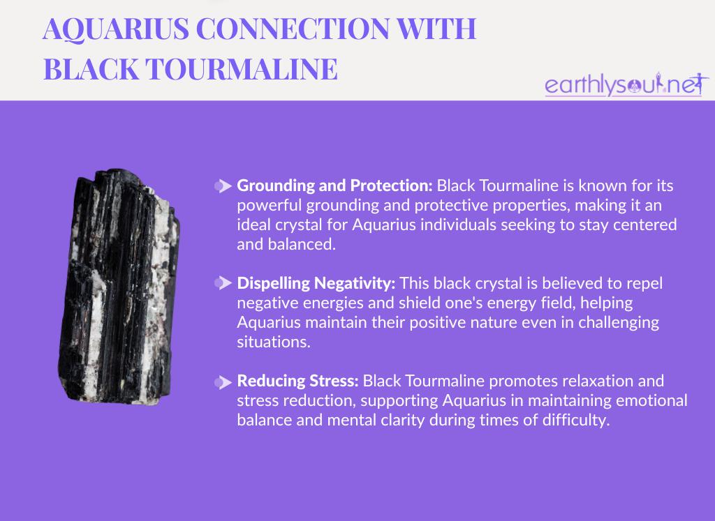 Black tourmaline for aquarius: grounding and protection, dispelling negativity, and reducing stress