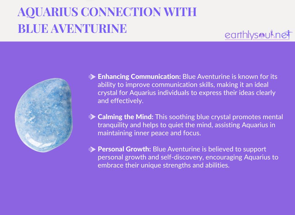 Blue aventurine for aquarius: enhancing communication, calming the mind, and personal growth