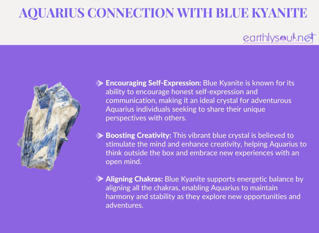 Blue kyanite for aquarius: encouraging self-expression, boosting creativity, and aligning chakras