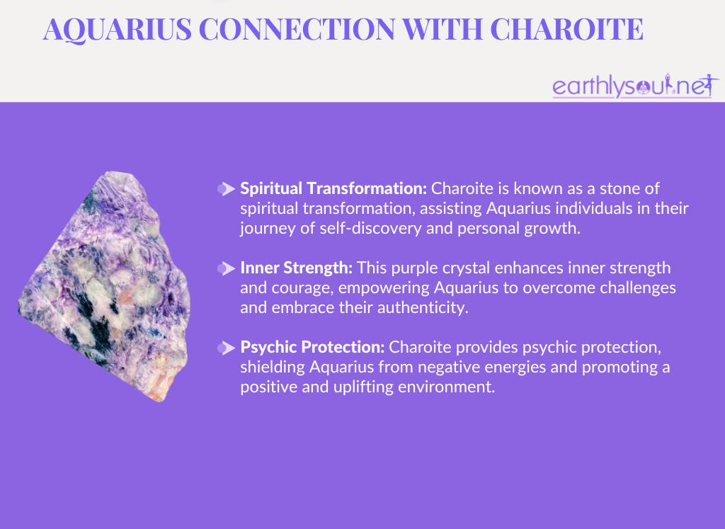 Charoite for aquarius: spiritual transformation, inner strength, and psychic protection