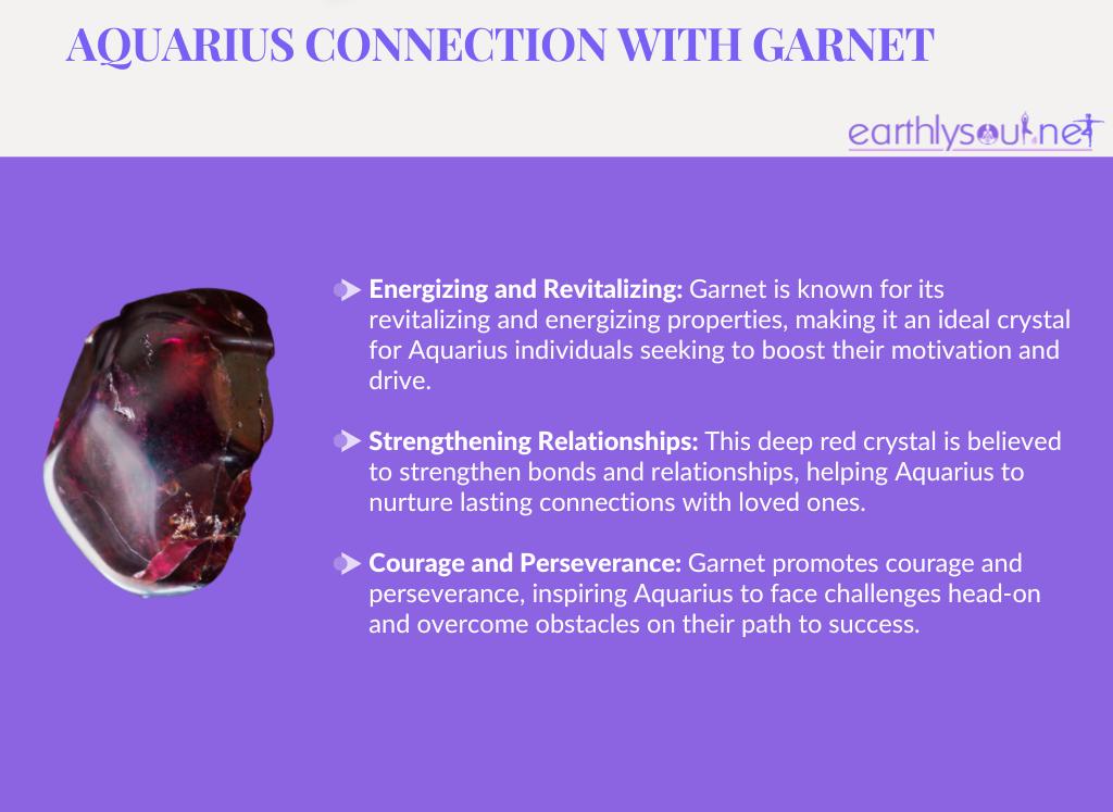 Garnet for aquarius: energizing and revitalizing, strengthening relationships, and courage and perseverance