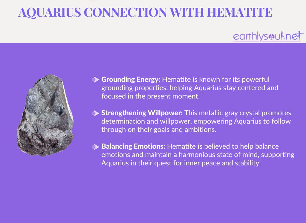 Hematite for aquarius: grounding energy, strengthening willpower, and balancing emotions
