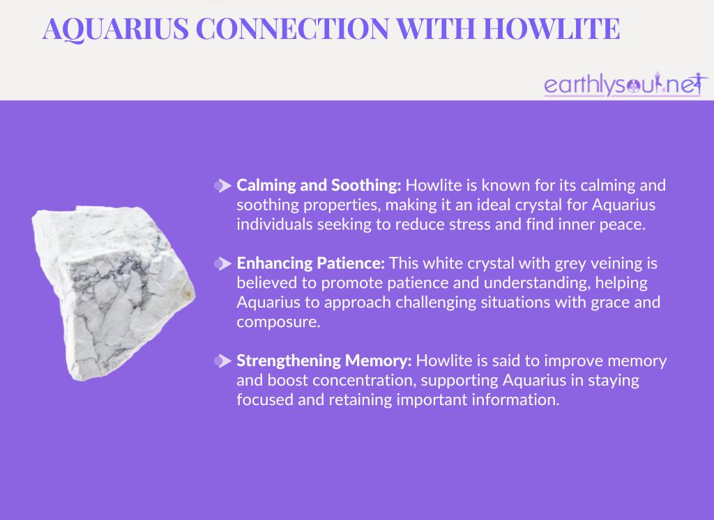 Howlite for aquarius: calming and soothing, enhancing patience, and strengthening memory