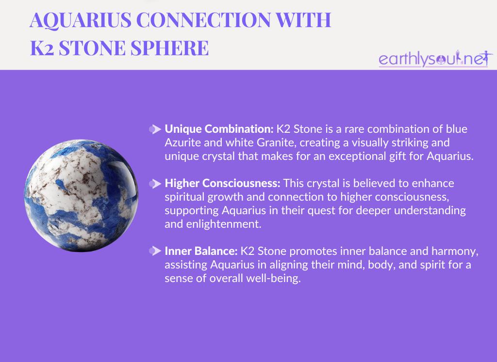 K2 stone sphere for aquarius: unique combination, higher consciousness, inner balance