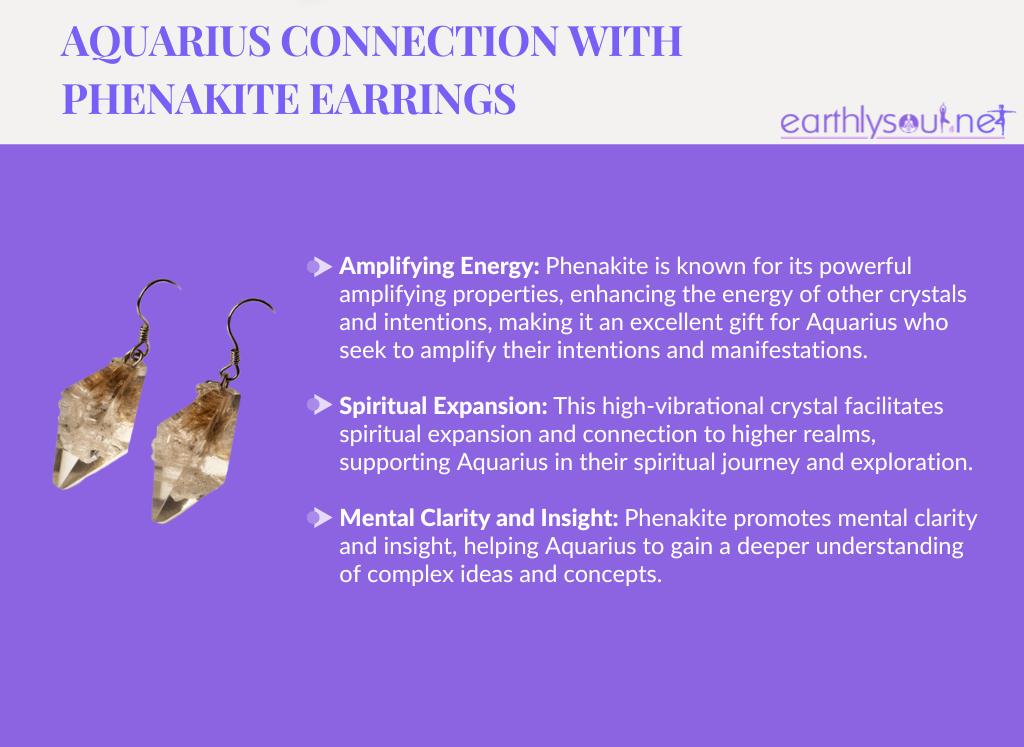 Phenakite earrings for aquarius: amplifying energy, spiritual expansion, and mental clarity and insight