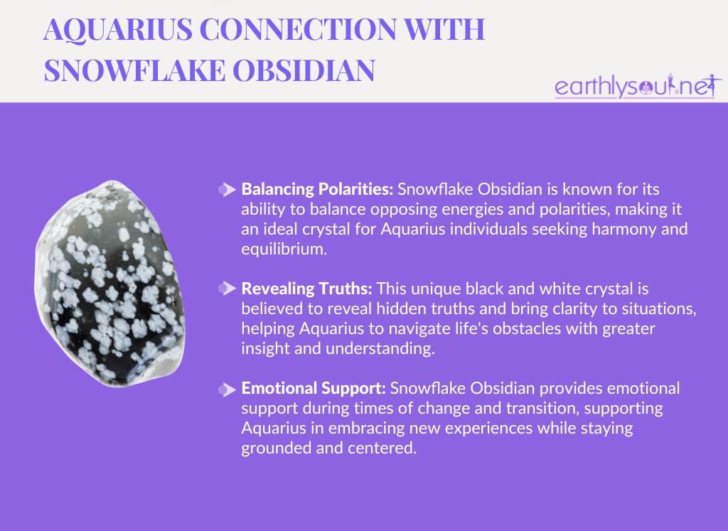 Snowflake obsidian for aquarius: balancing polarities, revealing truths, and emotional support
