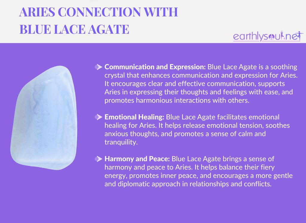 Image of blue lace agate crystal for aries zodiac sign: communication, emotional healing, and harmony