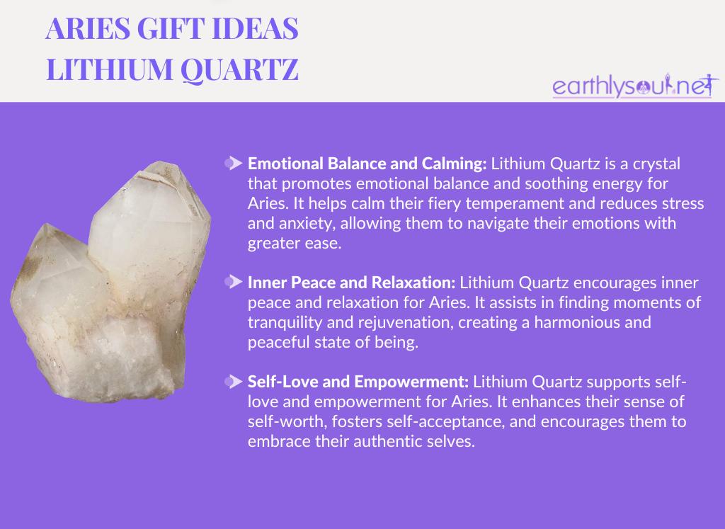 Image of lithium quartz crystal for aries zodiac sign: emotional balance, inner peace, and self-love