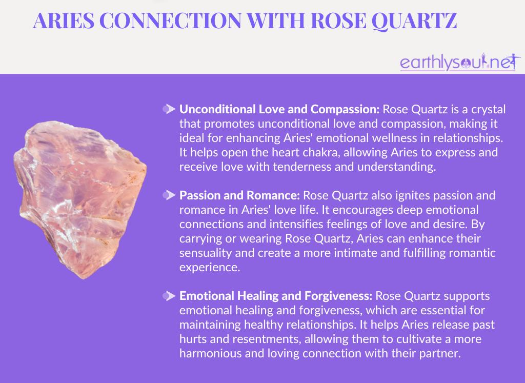 Image of rose quartz crystal for aries zodiac sign: unconditional love, passion, and emotional healing