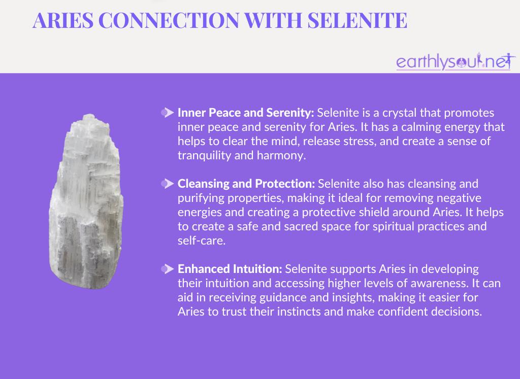 Image of selenite crystal for aries zodiac sign: inner peace, cleansing, and enhanced intuition