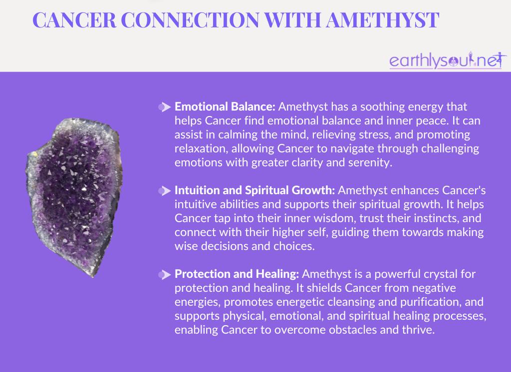 Amethyst for cancer zodiac: emotional balance, intuition, and protection