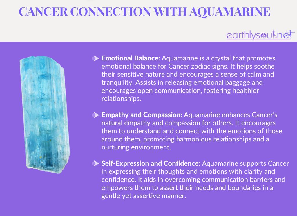 Aquamarine for cancer zodiac: emotional balance, empathy, and self-expression
