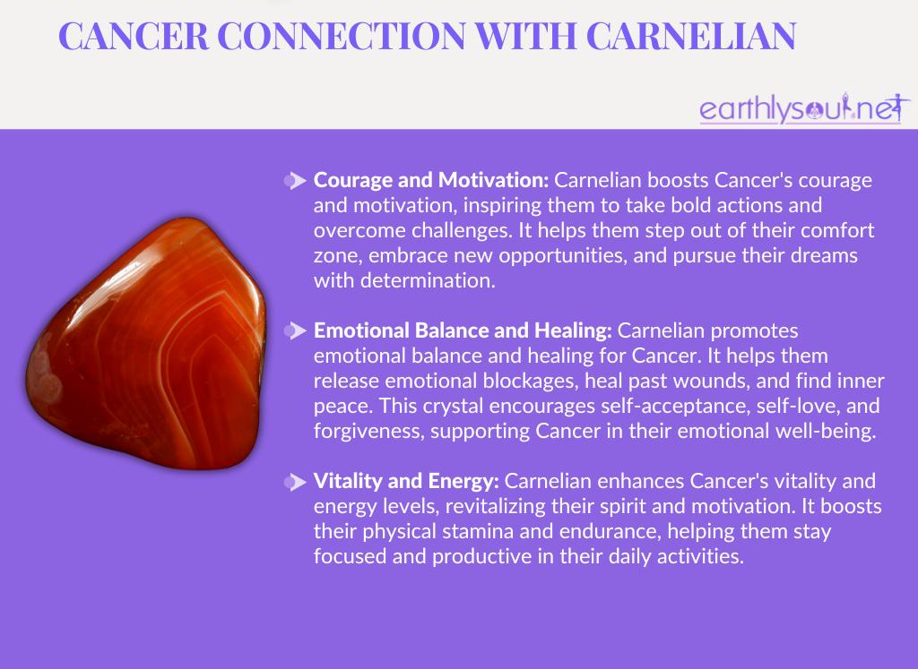 Carnelian for cancer zodiac: courage, emotional balance, and vitality