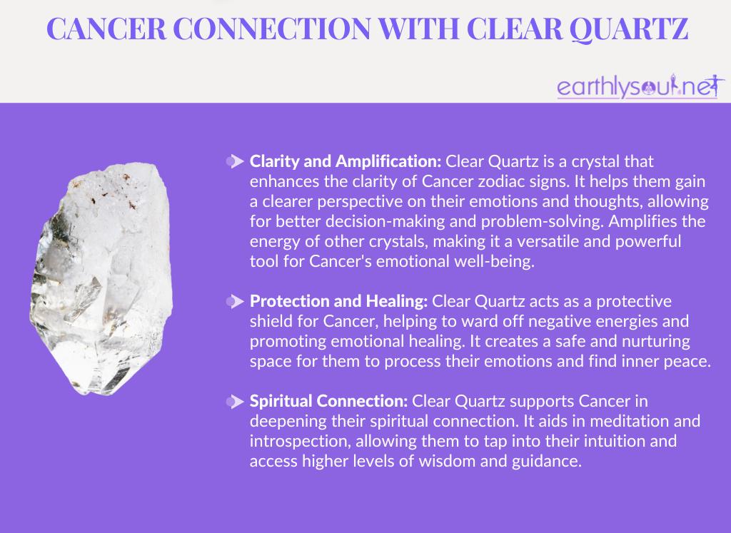 Clear quartz for cancer zodiac: clarity, protection, and spiritual connection