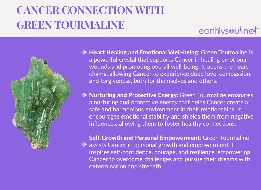 Green tourmaline for cancer: heart healing, nurturing energy, and personal empowermen