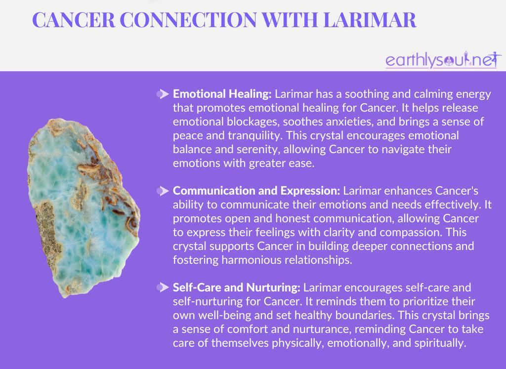Larimar for cancer zodiac: emotional healing, communication, and self-care