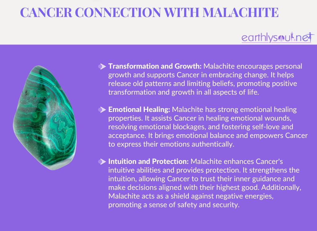 Malachite for cancer zodiac: transformation, emotional healing, and intuition