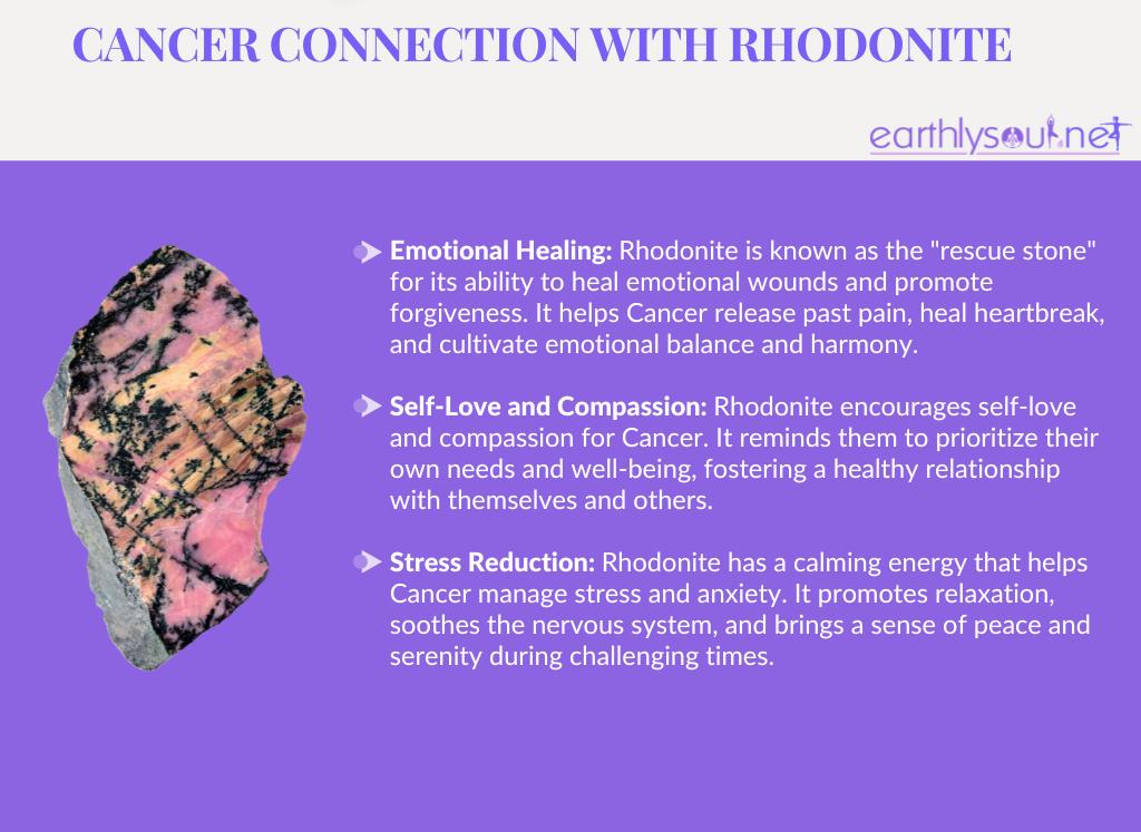 Rhodonite for cancer zodiac: emotional healing, self-love, and stress reduction