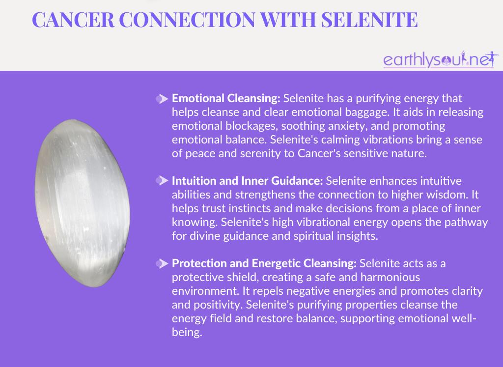 Selenite for cancer zodiac: emotional cleansing, intuition, and protection