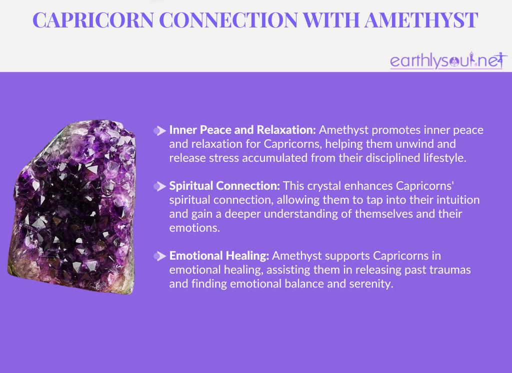 Amethyst for capricorns: inner peace and relaxation, spiritual connection, emotional healing
