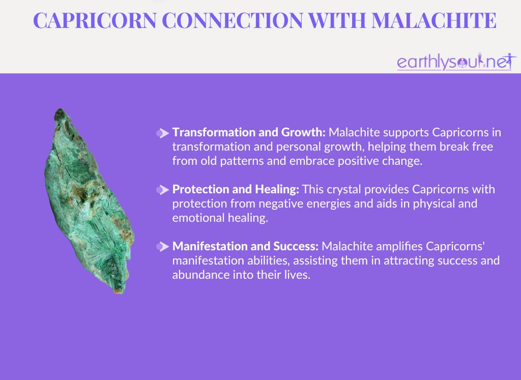 Malachite for capricorns: transformation and growth, protection and healing, manifestation and success