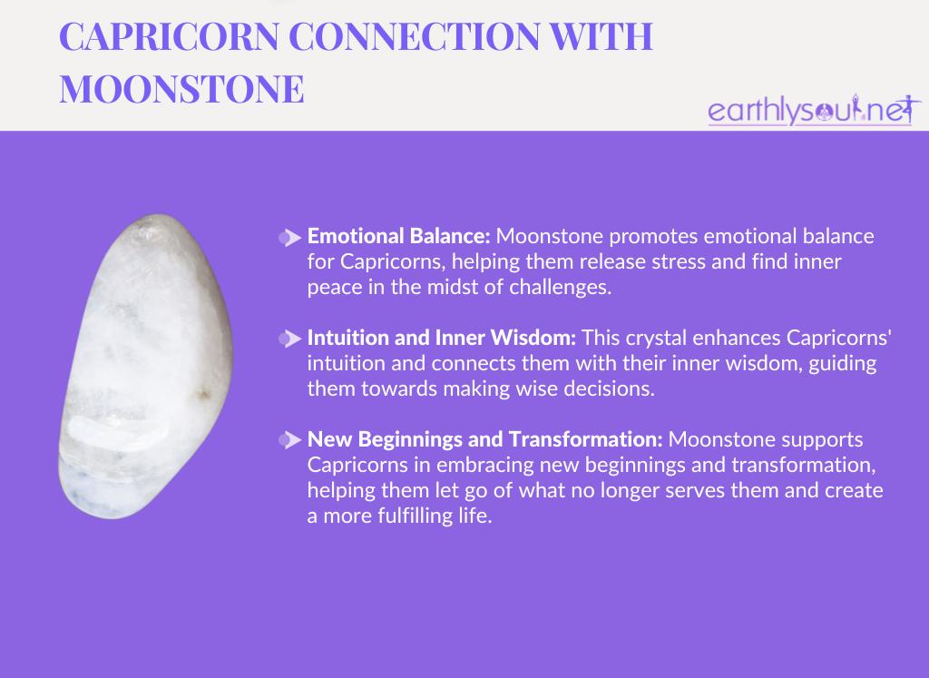Moonstone for capricorns: emotional balance, intuition and inner wisdom, new beginnings and transformation