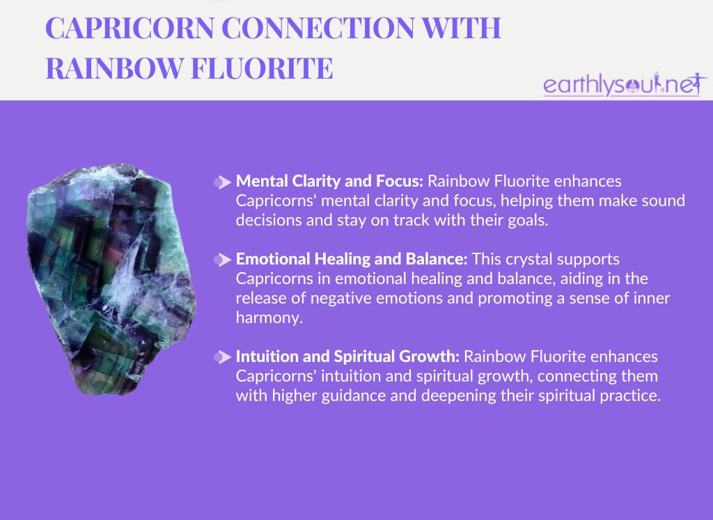 Rainbow fluorite for capricorns: mental clarity and focus, emotional healing and balance, intuition and spiritual growth