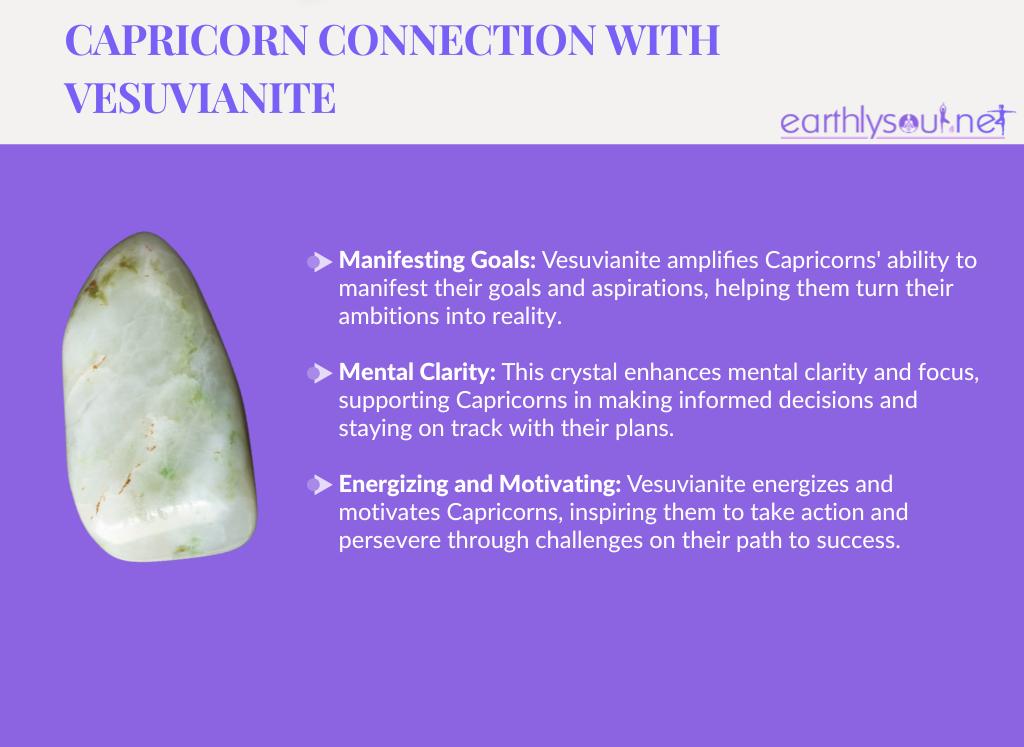 Vesuvianite for capricorns: manifesting goals, mental clarity, and energizing and motivating