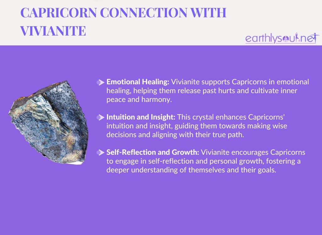 Vivianite for capricorns: emotional healing, intuition and insight, self-reflection and growth