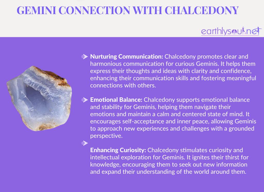 Chalcedony for the curious gemini: nurturing communication, emotional balance, enhancing curiosity