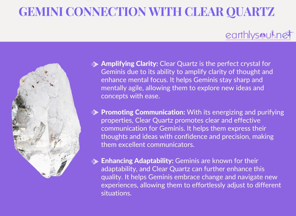 Clear quartz for geminis: amplifying clarity, promoting communication, and enhancing adaptability