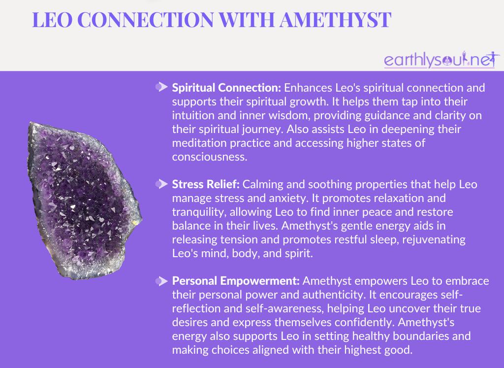Amethyst for leo: spiritual connection, stress relief, personal empowerment