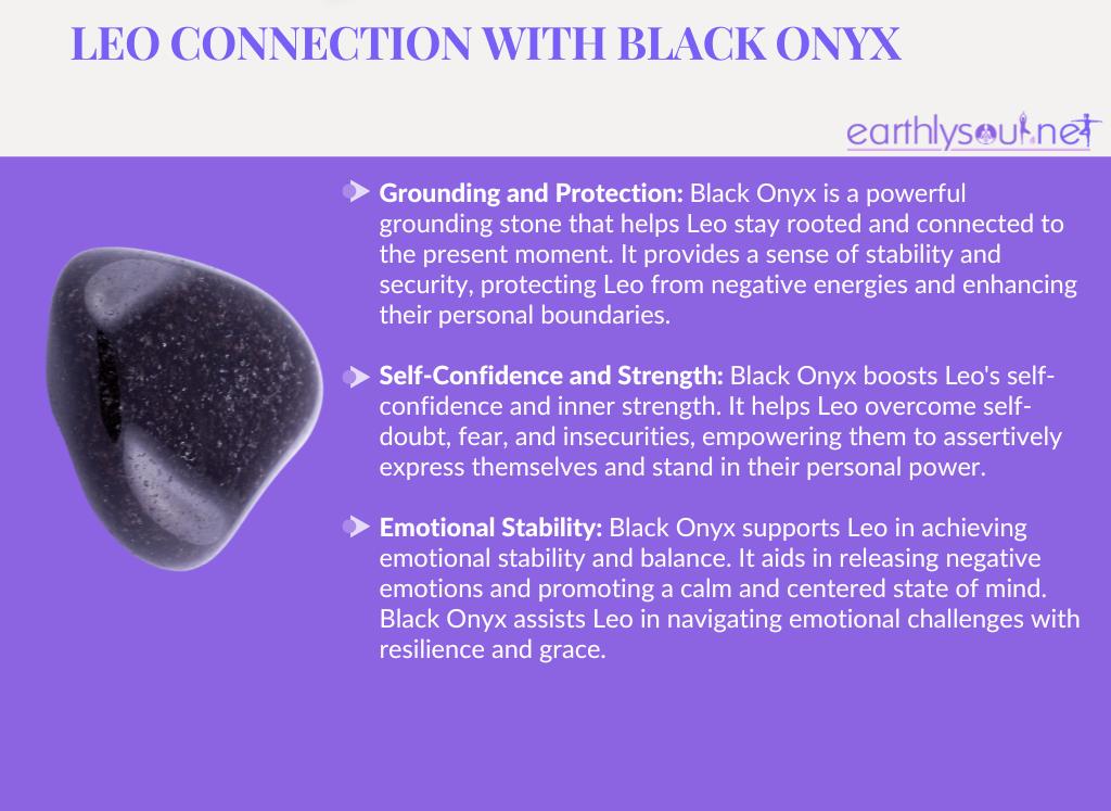 Black onyx for leo: grounding and protection, self-confidence and strength, emotional stability