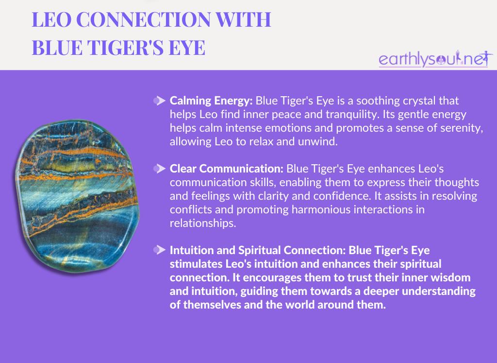Blue tigers eye for leo: calming energy, clear communication, intuition and spiritual connection