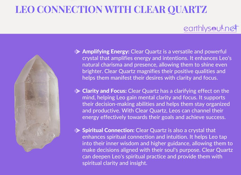Clear quartz for leo: amplifying energy, clarity and focus, spiritual connection
