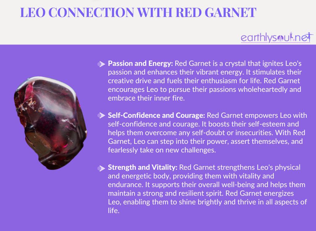 Red garnet for leo: passion and energy, self-confidence and courage, strength and vitality