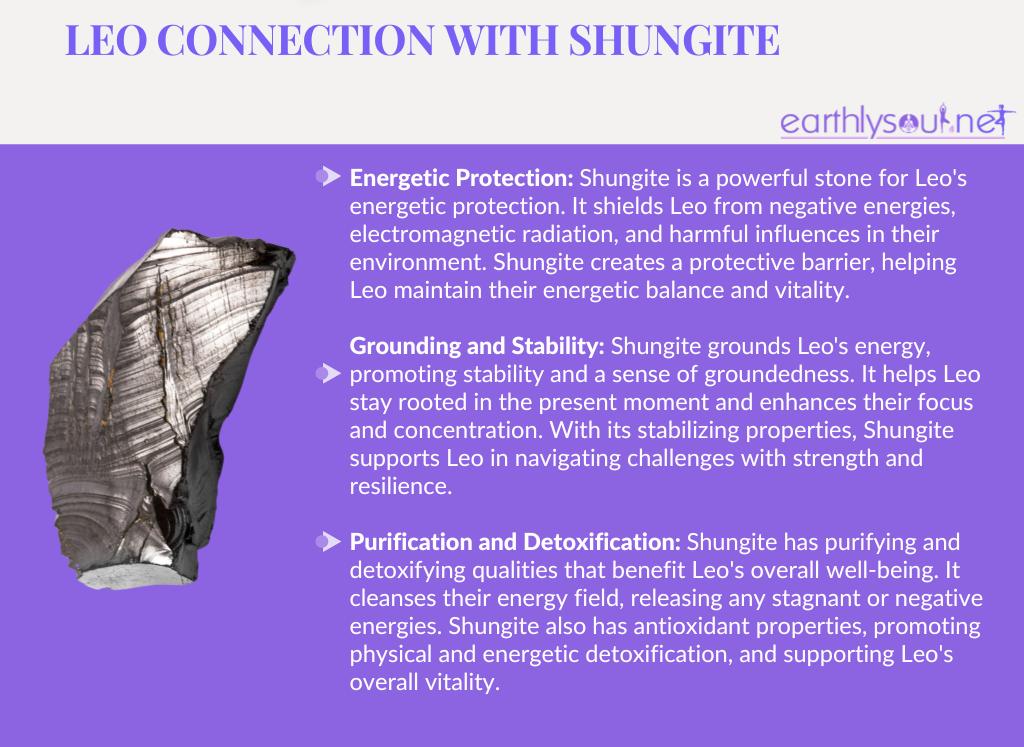 Shungite for leo: energetic protection, grounding and stability, purification and detoxification