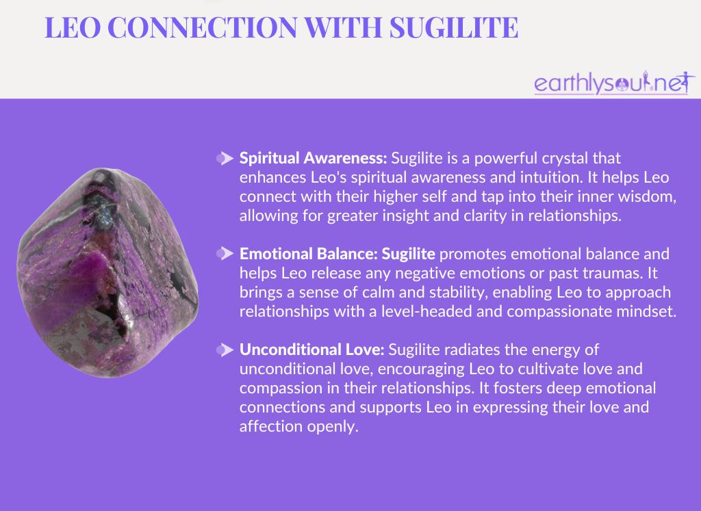 Sugilite for leo: spiritual awareness, emotional balance, and unconditional love