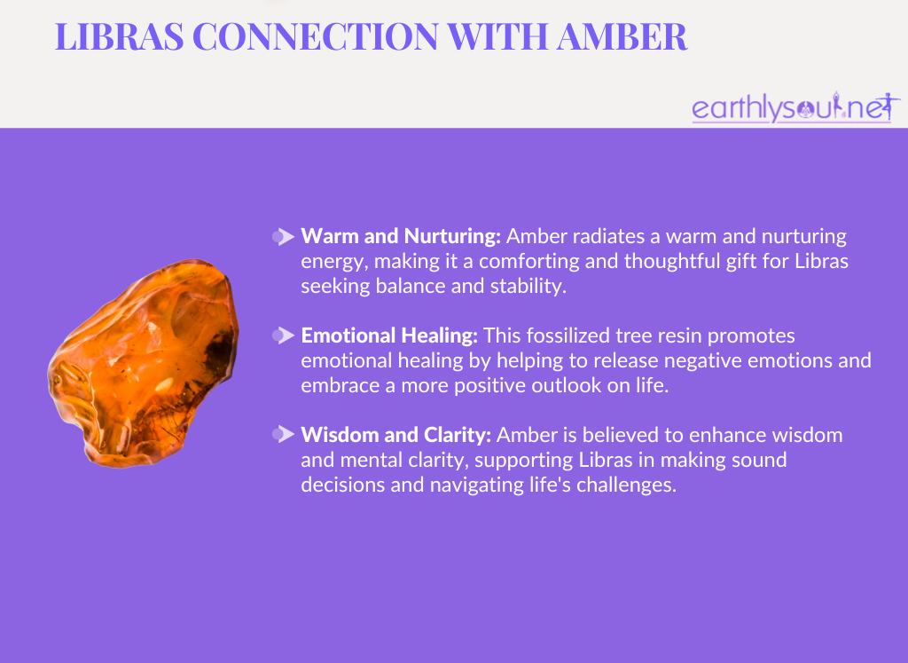 Amber for libras: warm and nurturing, emotional healing, and wisdom and clarity