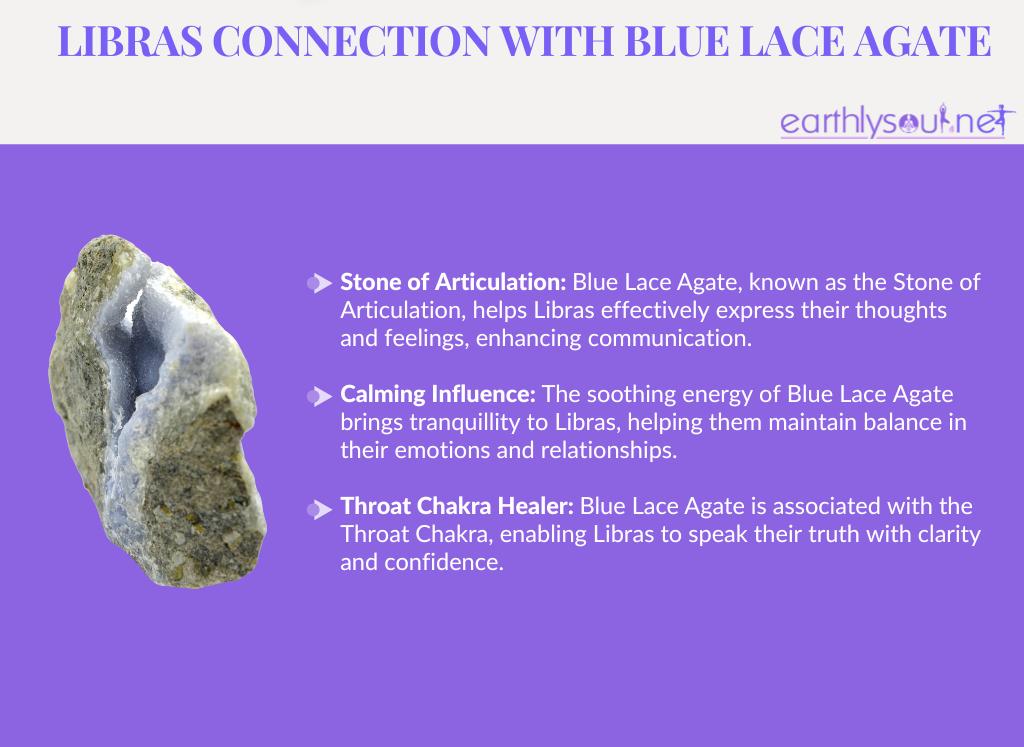 Blue lace agate for libras: stone of articulation, calming influence, and throat chakra healer