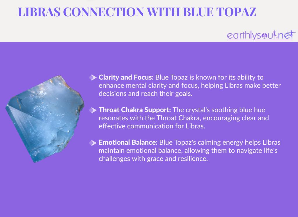 Blue topaz for libras: clarity and focus, throat chakra support, and emotional balance