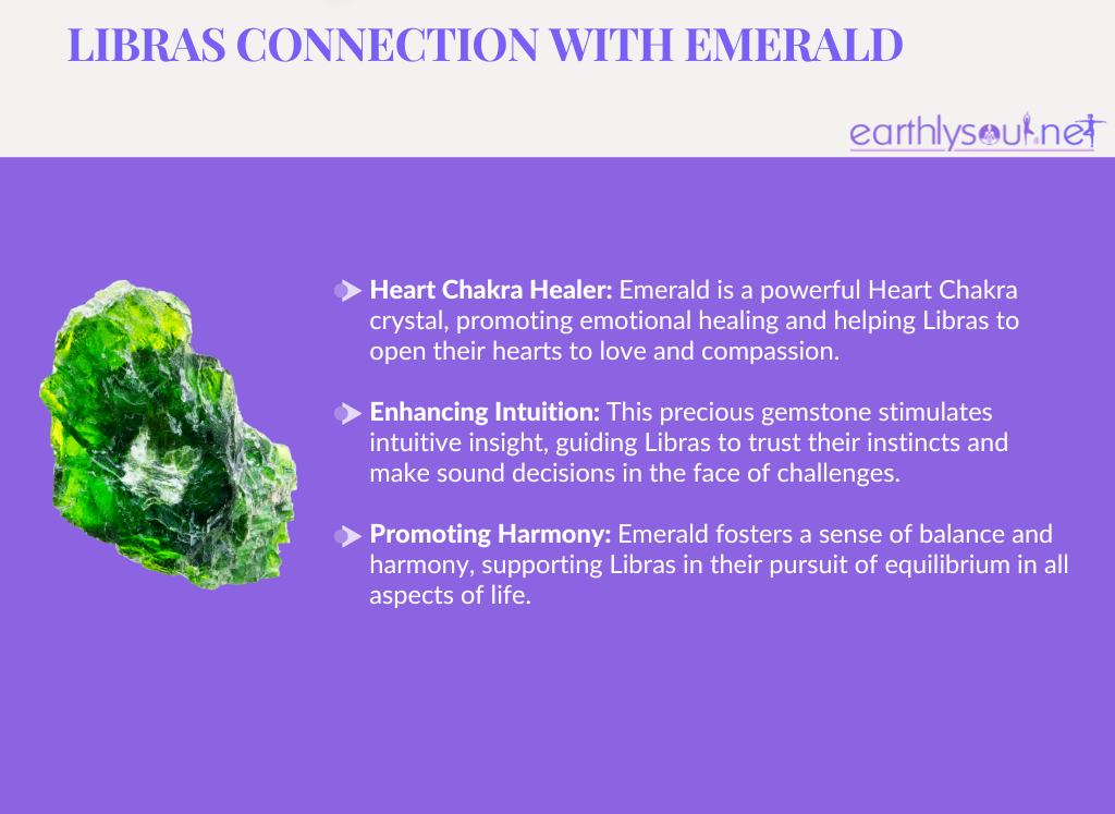 Emerald for libras: heart chakra healer, enhancing intuition, and promoting harmony