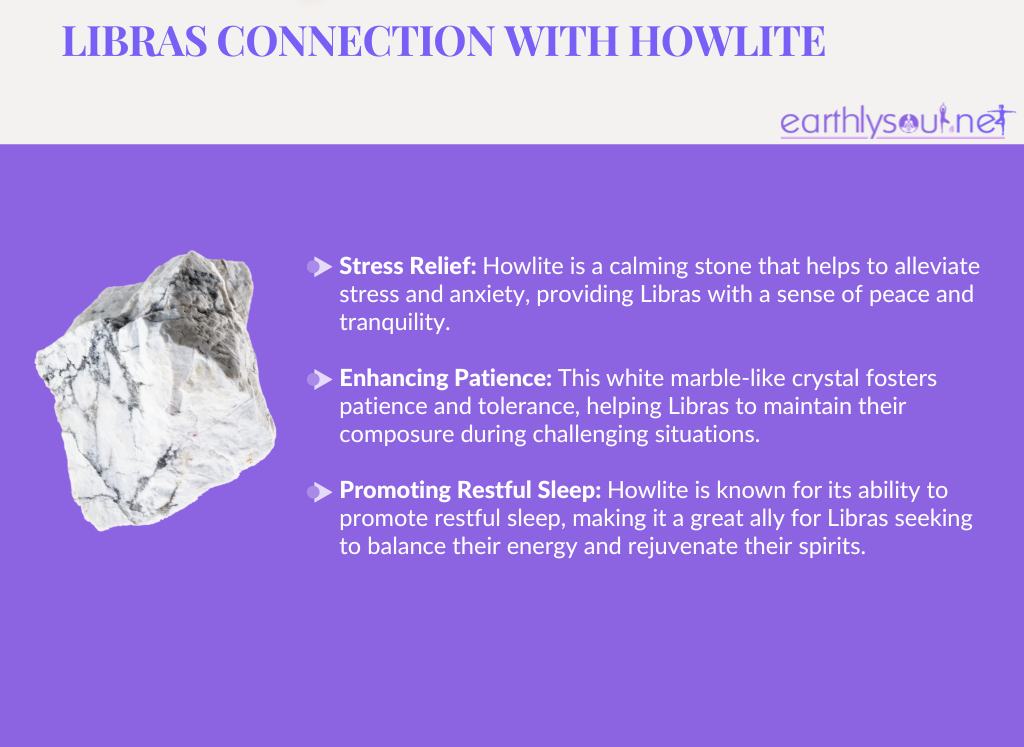 Howlite for libras: stress relief, enhancing patience, and promoting restful sleep