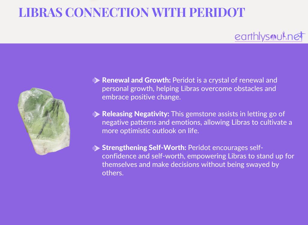 Peridot for libras: renewal and growth, releasing negativity, and strengthening self-worth