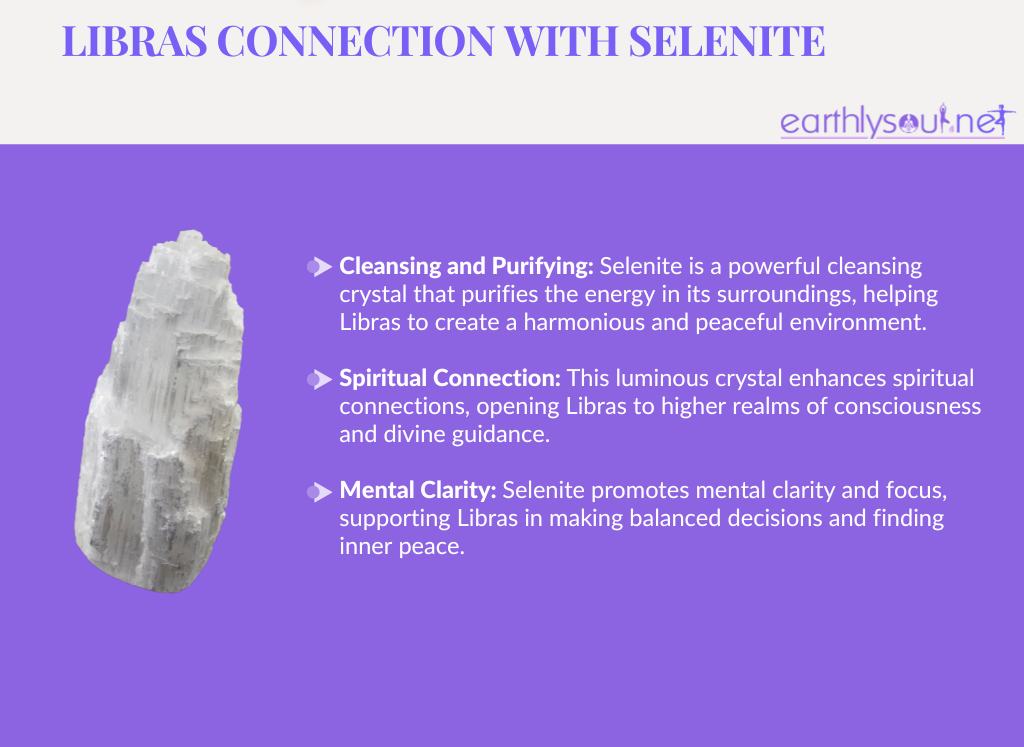 Selenite for libras: cleansing and purifying, spiritual connection, and mental clarity