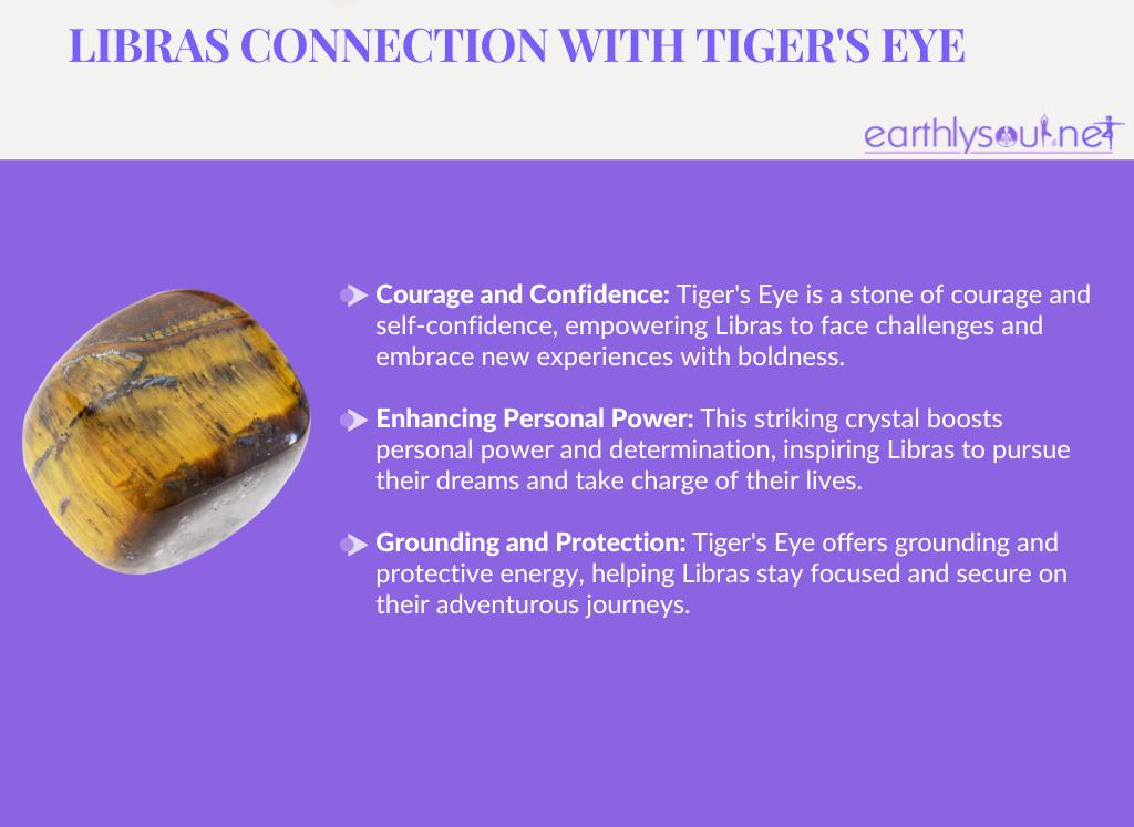 Tiger's eye for adventurous libras: courage and confidence, enhancing personal power, and grounding and protection