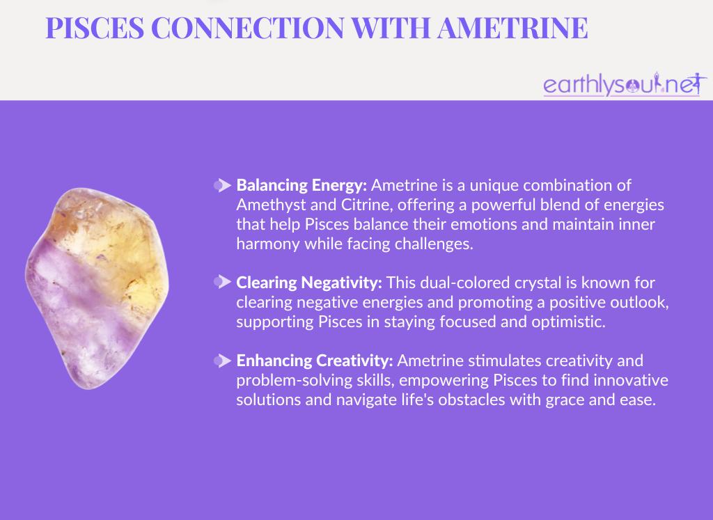 Ametrine for pisces: balancing energy, clearing negativity, and enhancing creativity