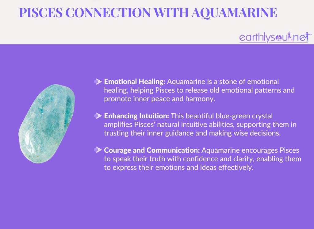 Aquamarine for pisces: emotional healing, enhancing intuition, and courage and communication